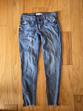 Women’s KanCan Light Blue Skinny Jeans - Slim Fit with Ankle Zips